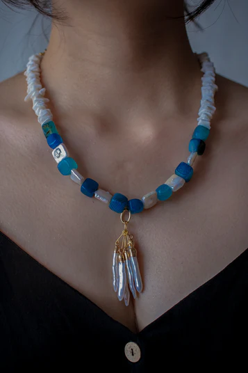 "MAYAN SUNLIHGHT" Pearl Necklace
